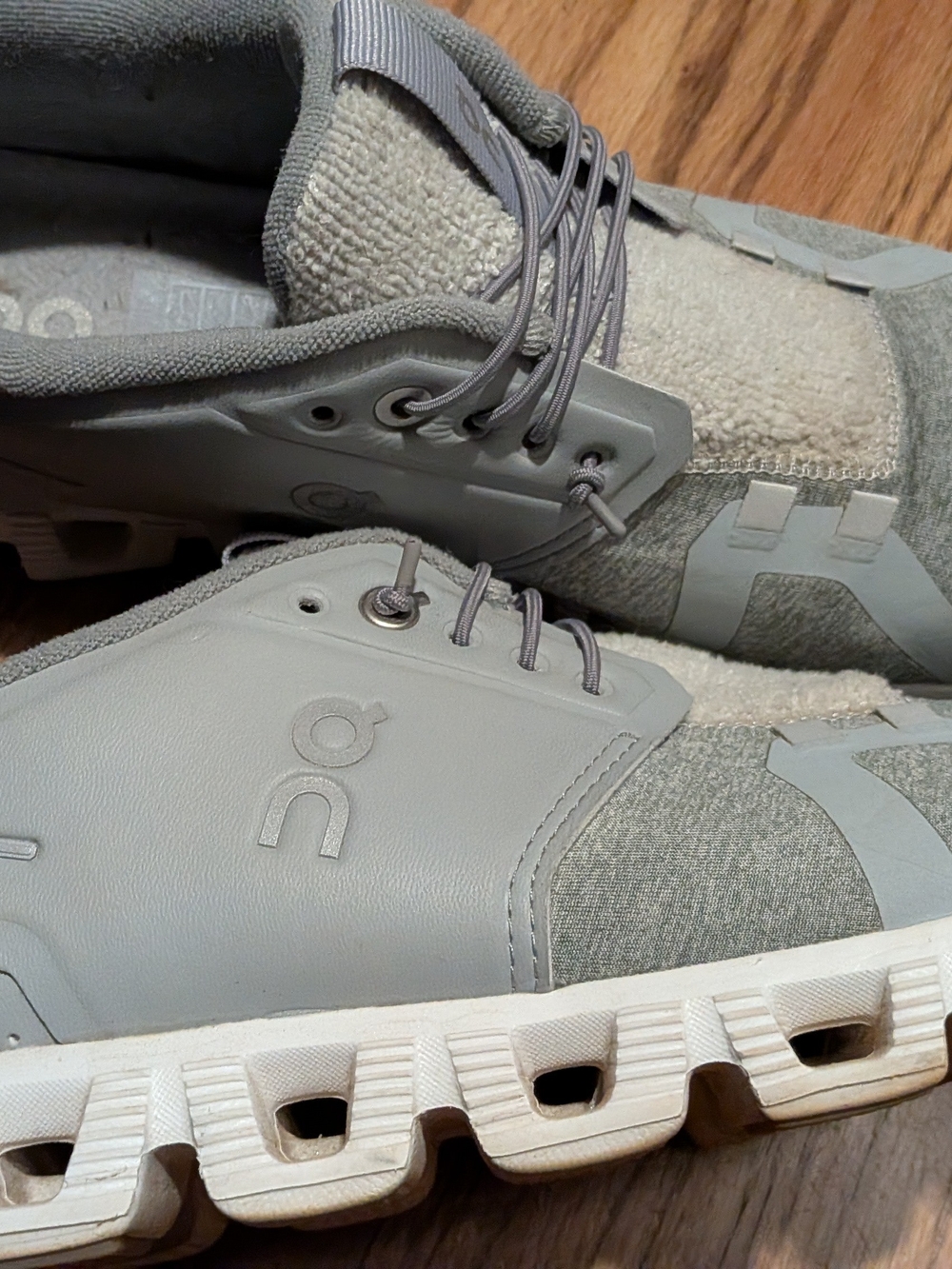 On Running Cloud Sneakers in Light Gray and White